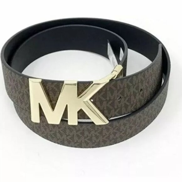 NWT MICHAEL Michael Kors Signature Logo Belt w/ Reversible Logo Plaque– Size M main image 4